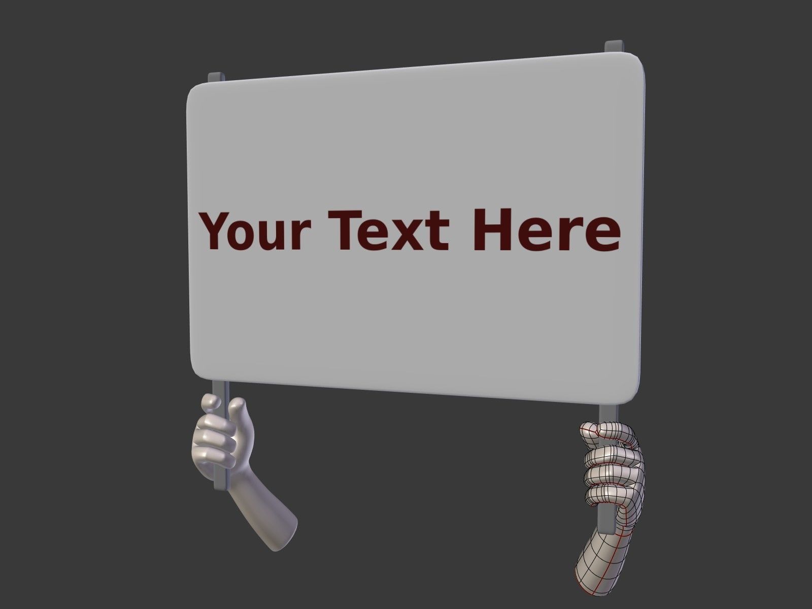 Cartoon Hand - Manifestation Sign Low-poly 3D model_4