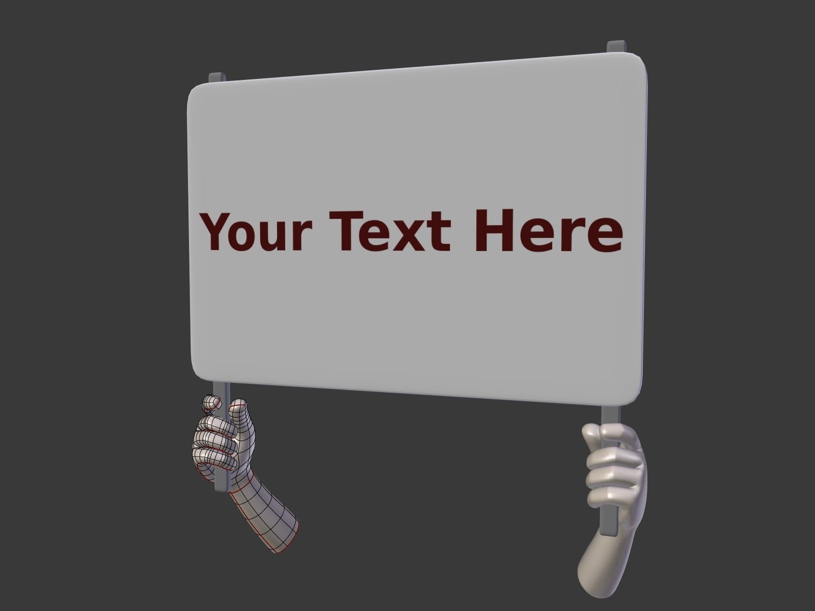 Cartoon Hand - Manifestation Sign Low-poly 3D model_3