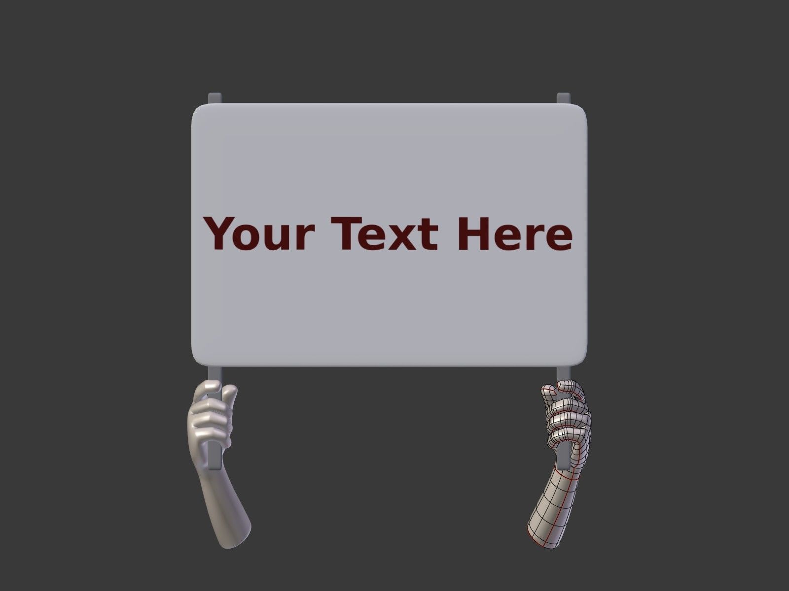 Cartoon Hand - Manifestation Sign Low-poly 3D model_6