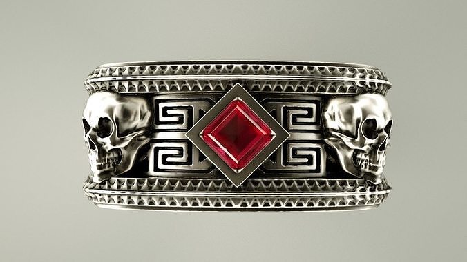 Skull ring 3D print model