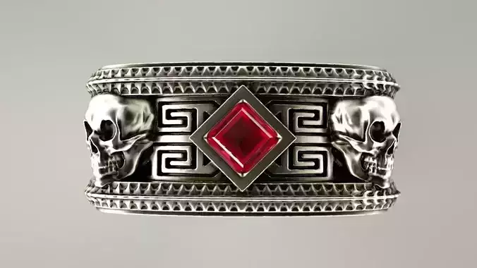 Skull ring 3D print model