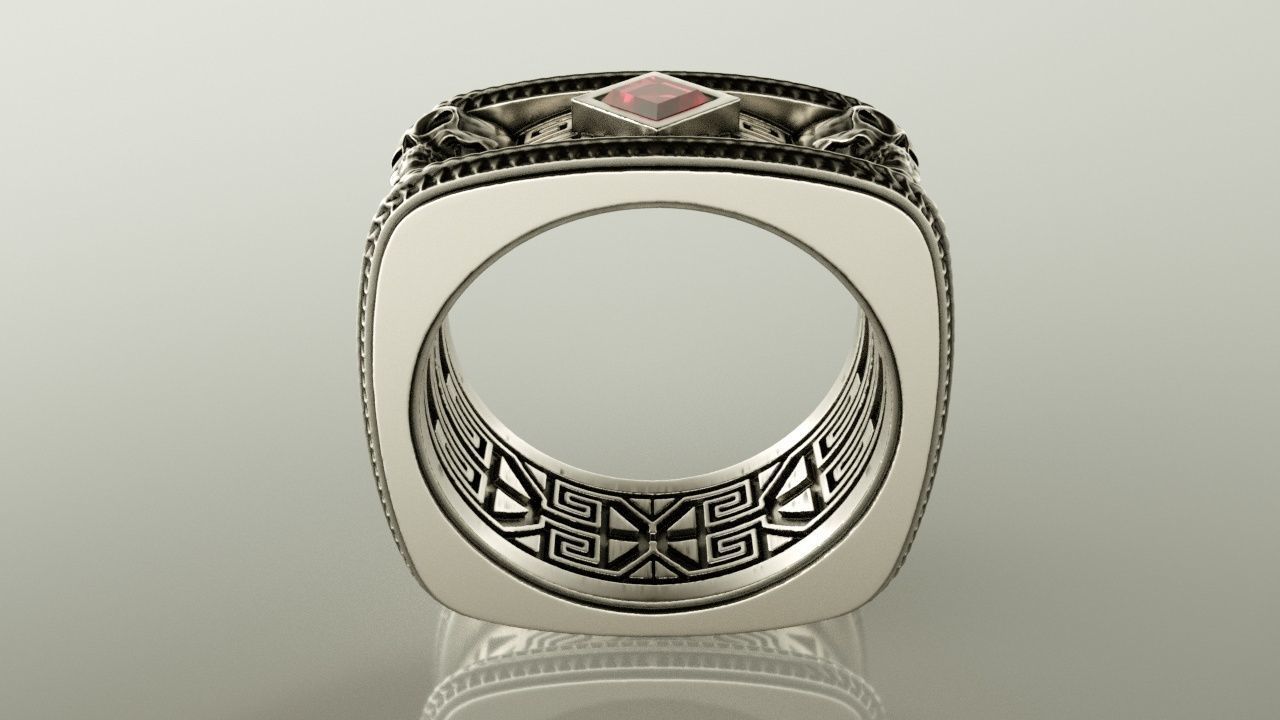 Skull ring 3D print model_3