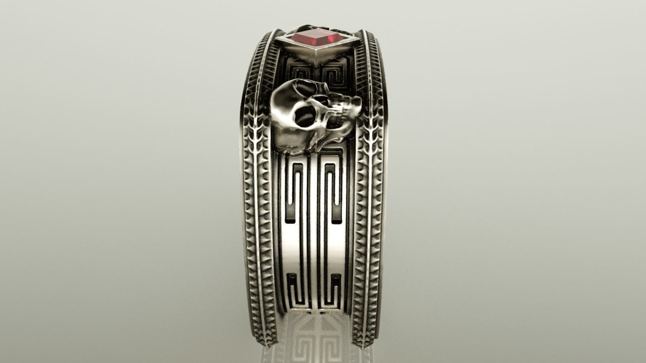 Skull ring 3D print model_4