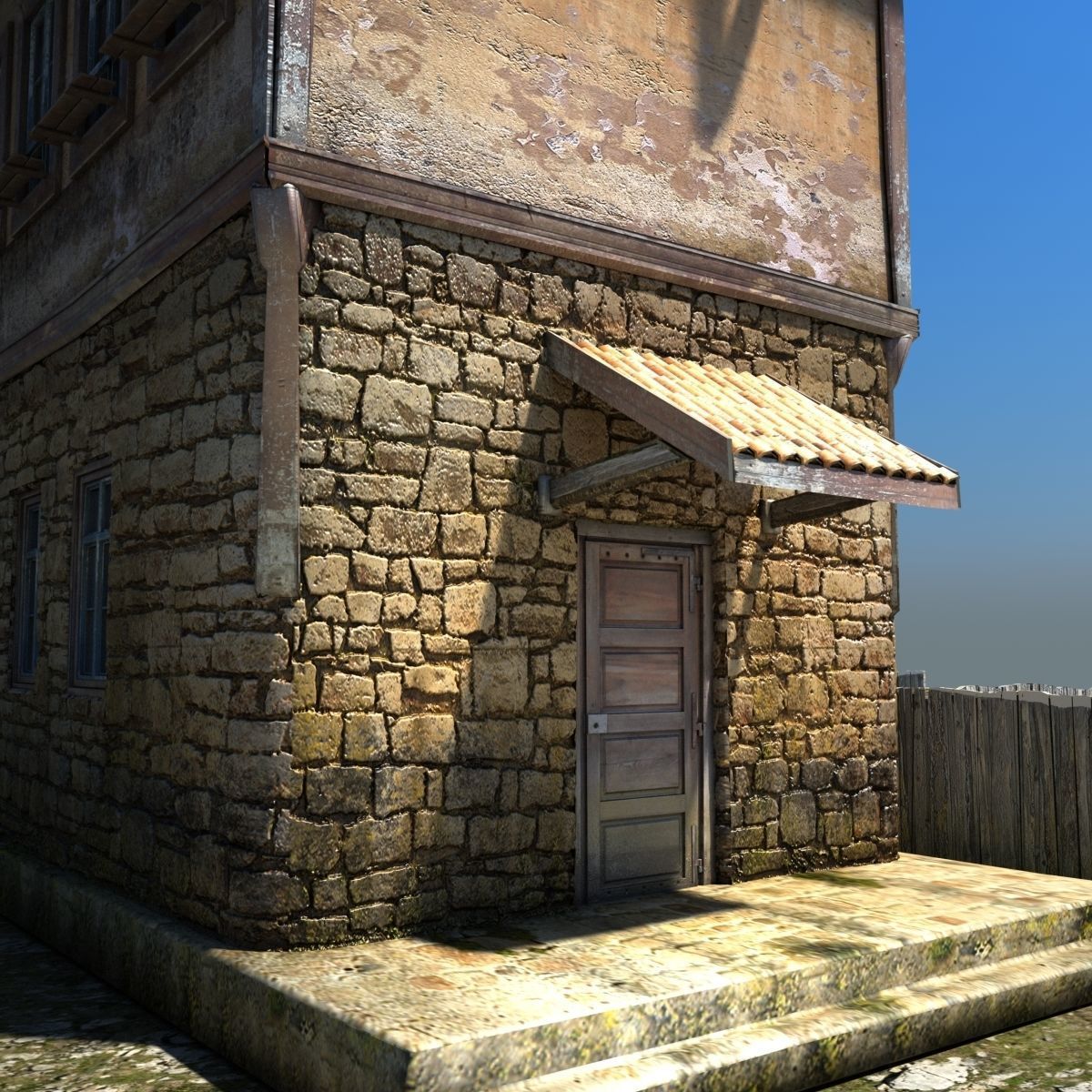Stone House 3D model_2