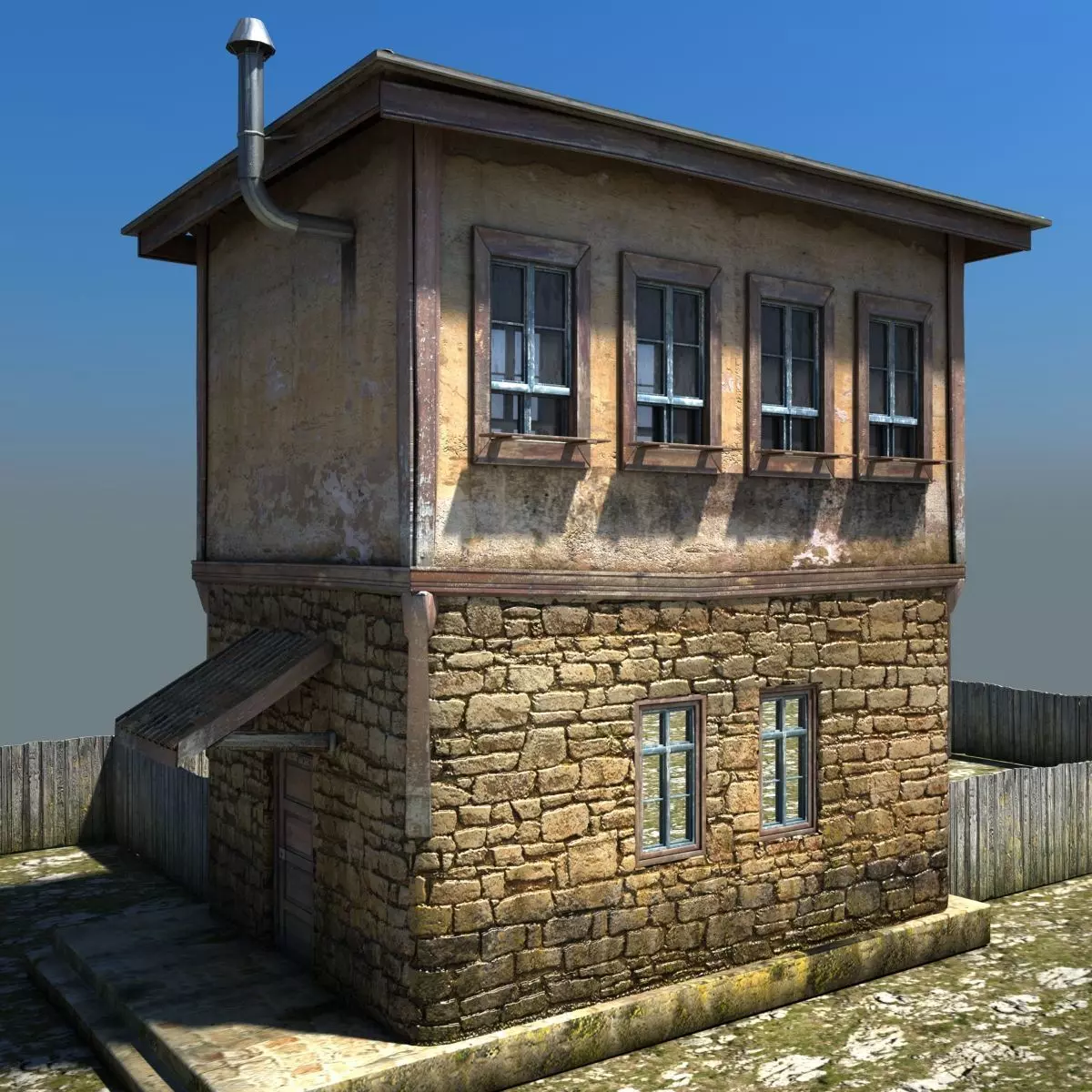 Stone House 3D model_0