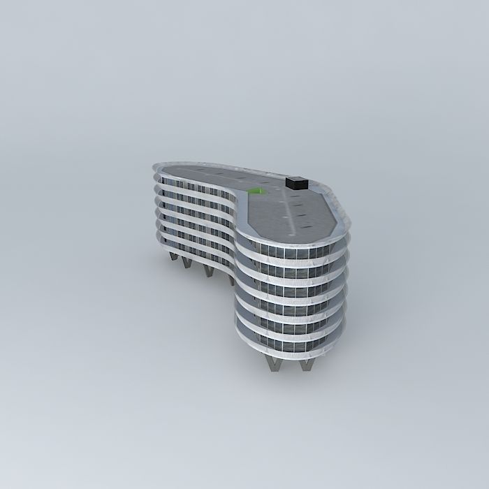 Condor office building with circular shape Free 3D model_2