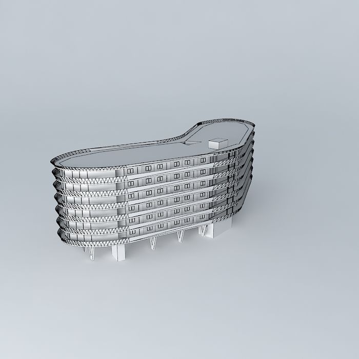 Condor office building with circular shape Free 3D model_4