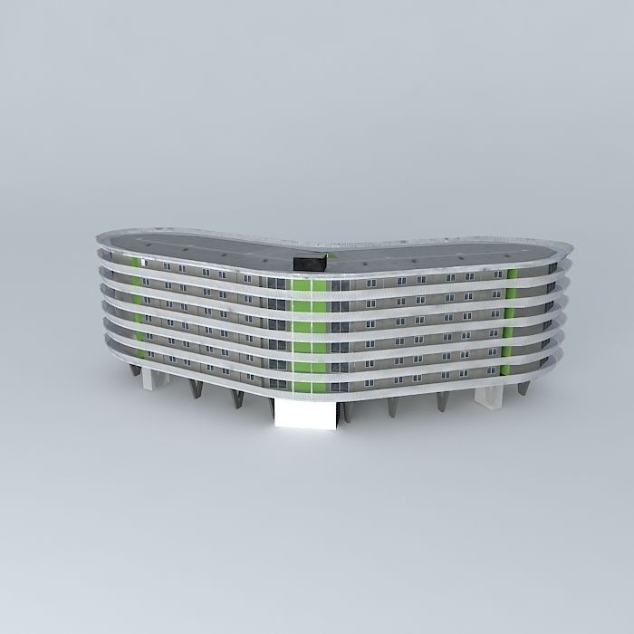 Condor office building with circular shape Free 3D model_1