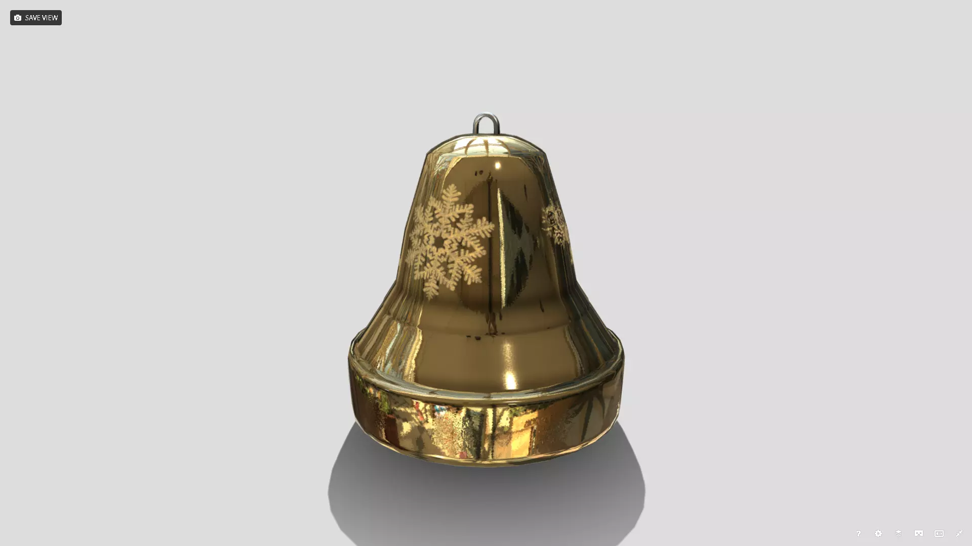 Christmas Bell Low-poly 3D model_0