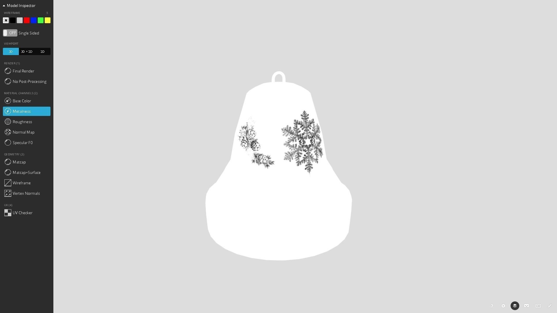 Christmas Bell Low-poly 3D model_11