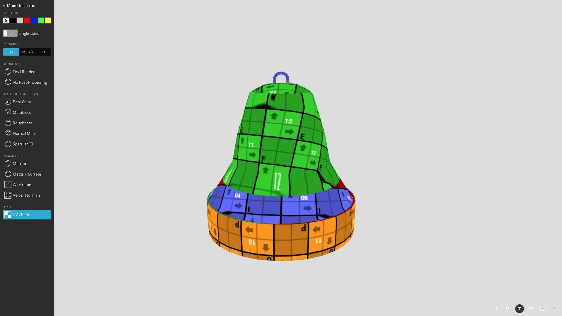 Christmas Bell Low-poly 3D model_12
