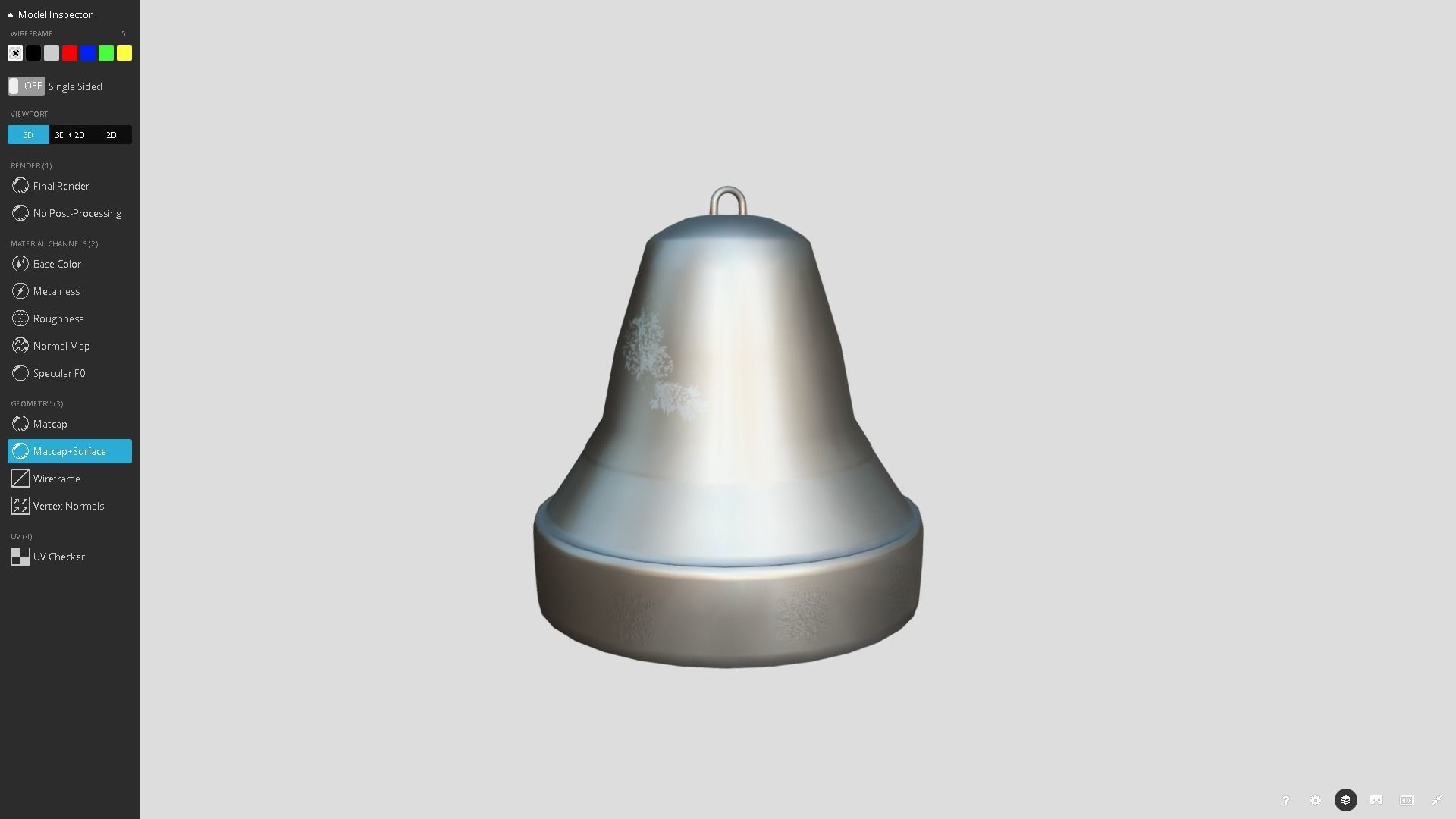 Christmas Bell Low-poly 3D model_10