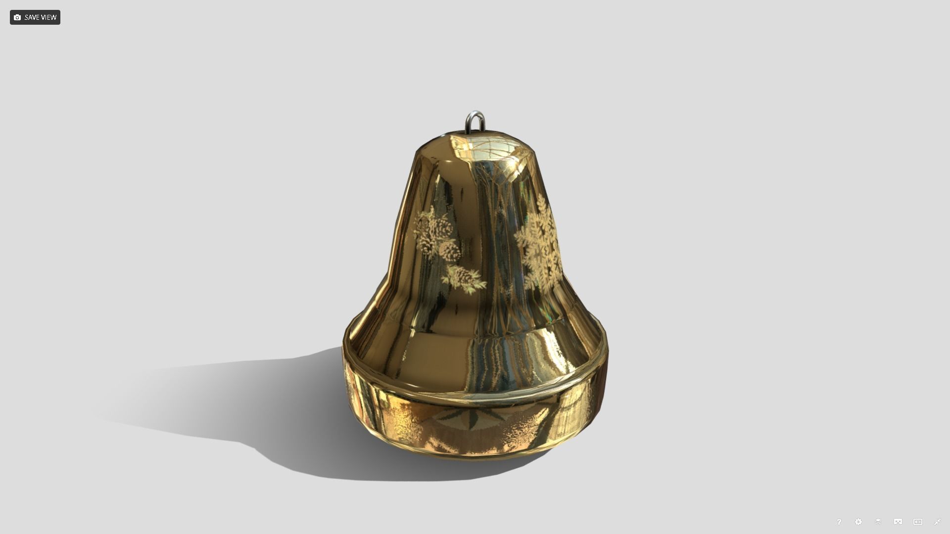 Christmas Bell Low-poly 3D model_2
