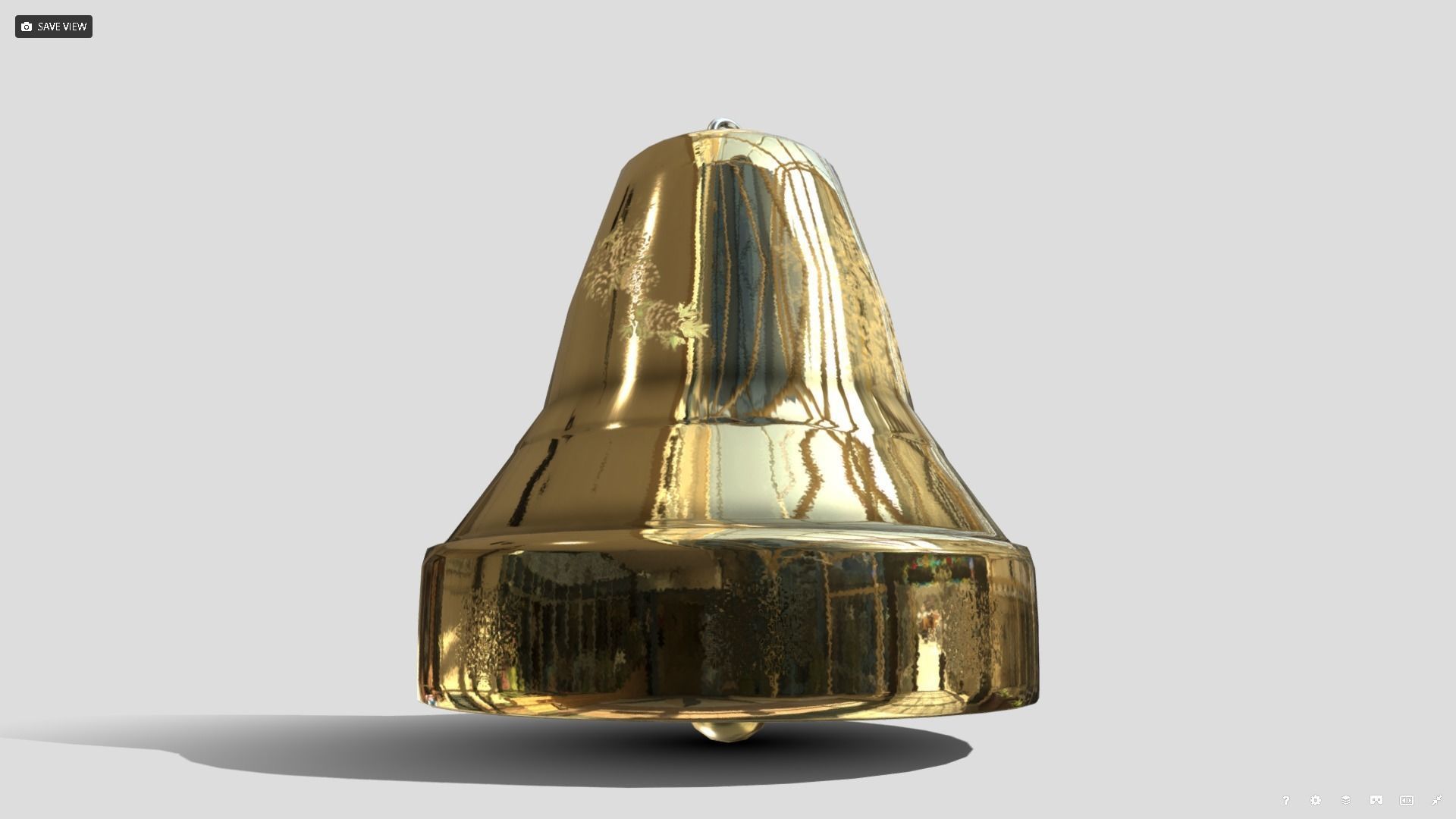 Christmas Bell Low-poly 3D model_3