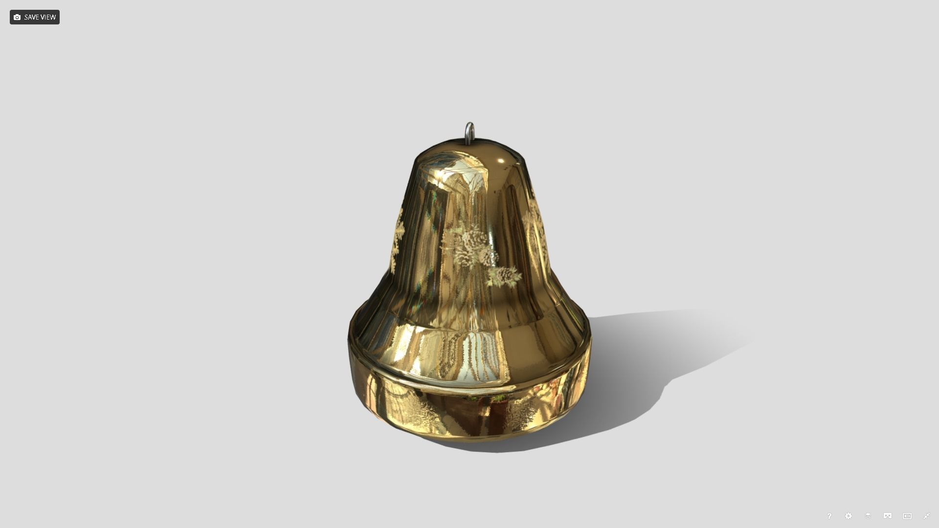 Christmas Bell Low-poly 3D model_7