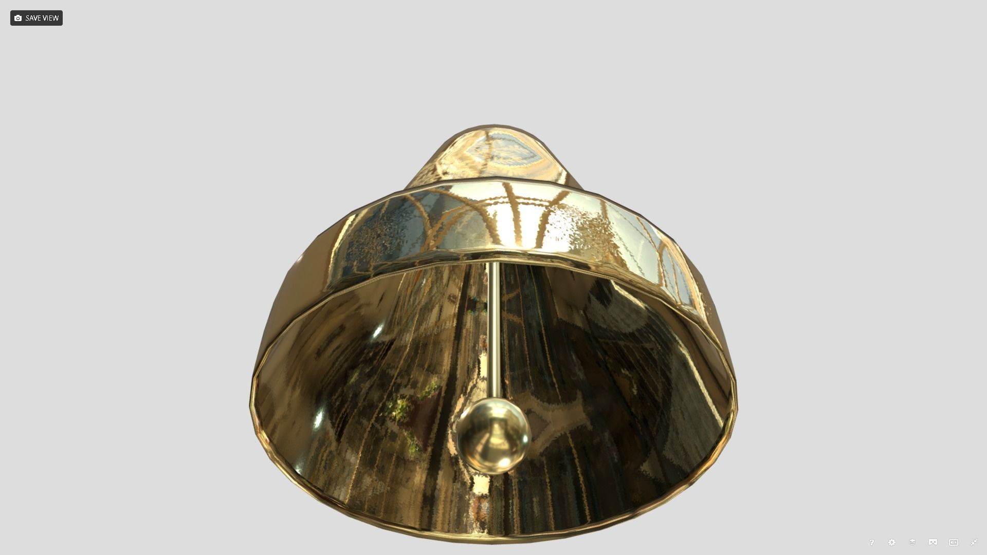 Christmas Bell Low-poly 3D model_4