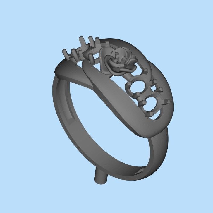 Women Ring with gem 3dm stl 3D print model 3D print model_20