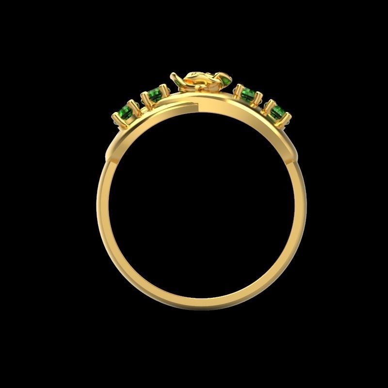 Women Ring with gem 3dm stl 3D print model 3D print model_8