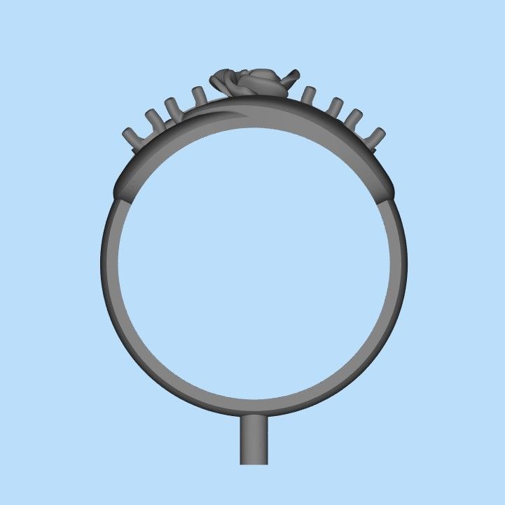 Women Ring with gem 3dm stl 3D print model 3D print model_29