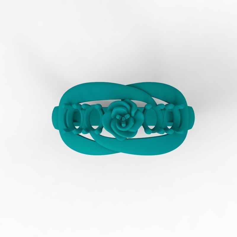 Women Ring with gem 3dm stl 3D print model 3D print model_14