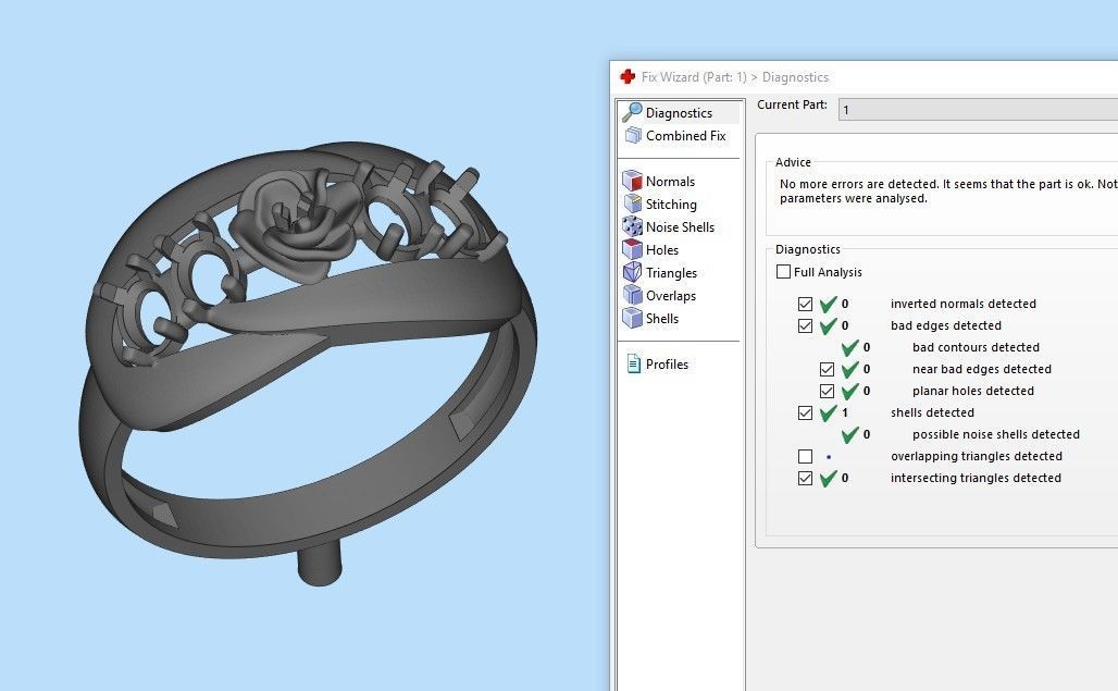 Women Ring with gem 3dm stl 3D print model 3D print model_19