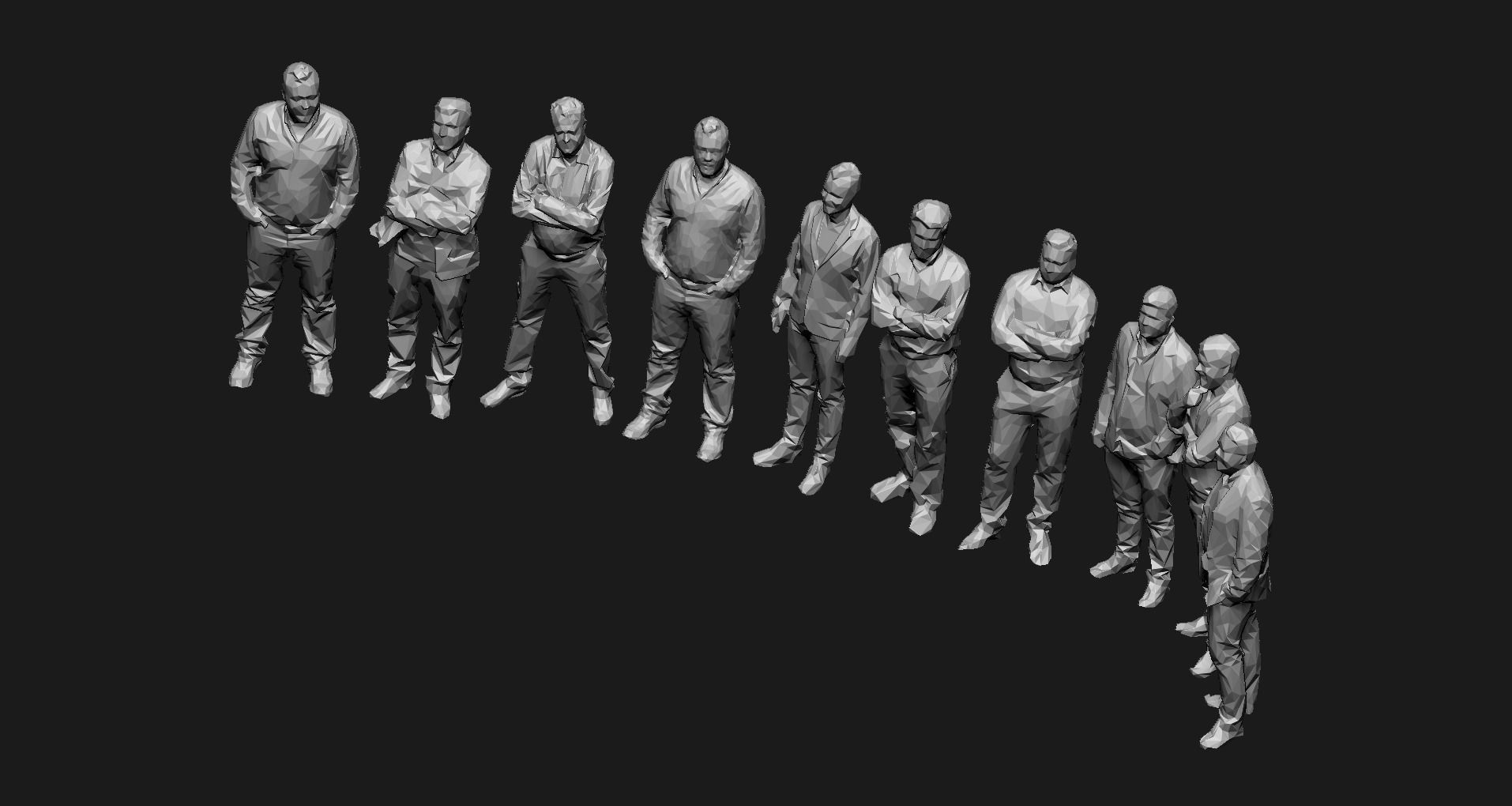 10 Low Poly People vol 5 Low-poly 3D model_4