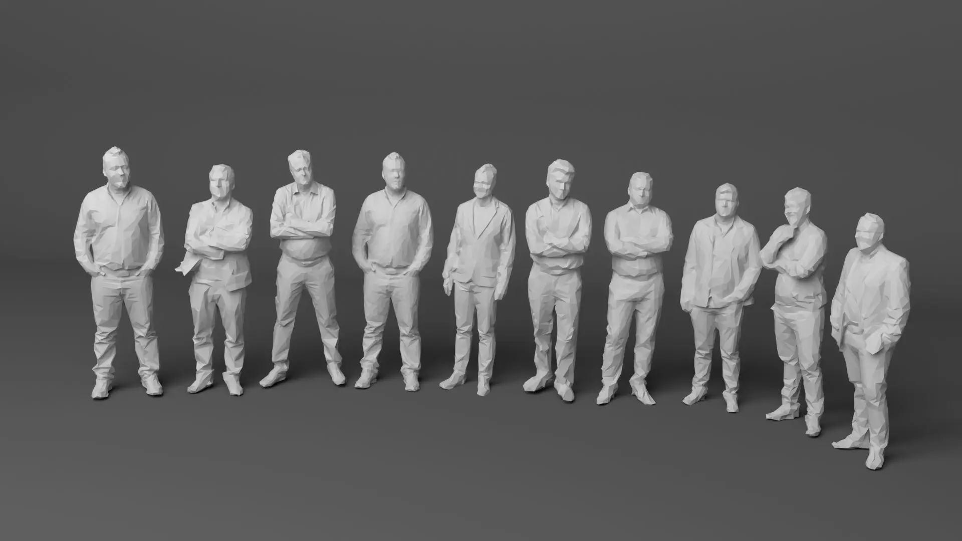 10 Low Poly People vol 5 Low-poly 3D model_0