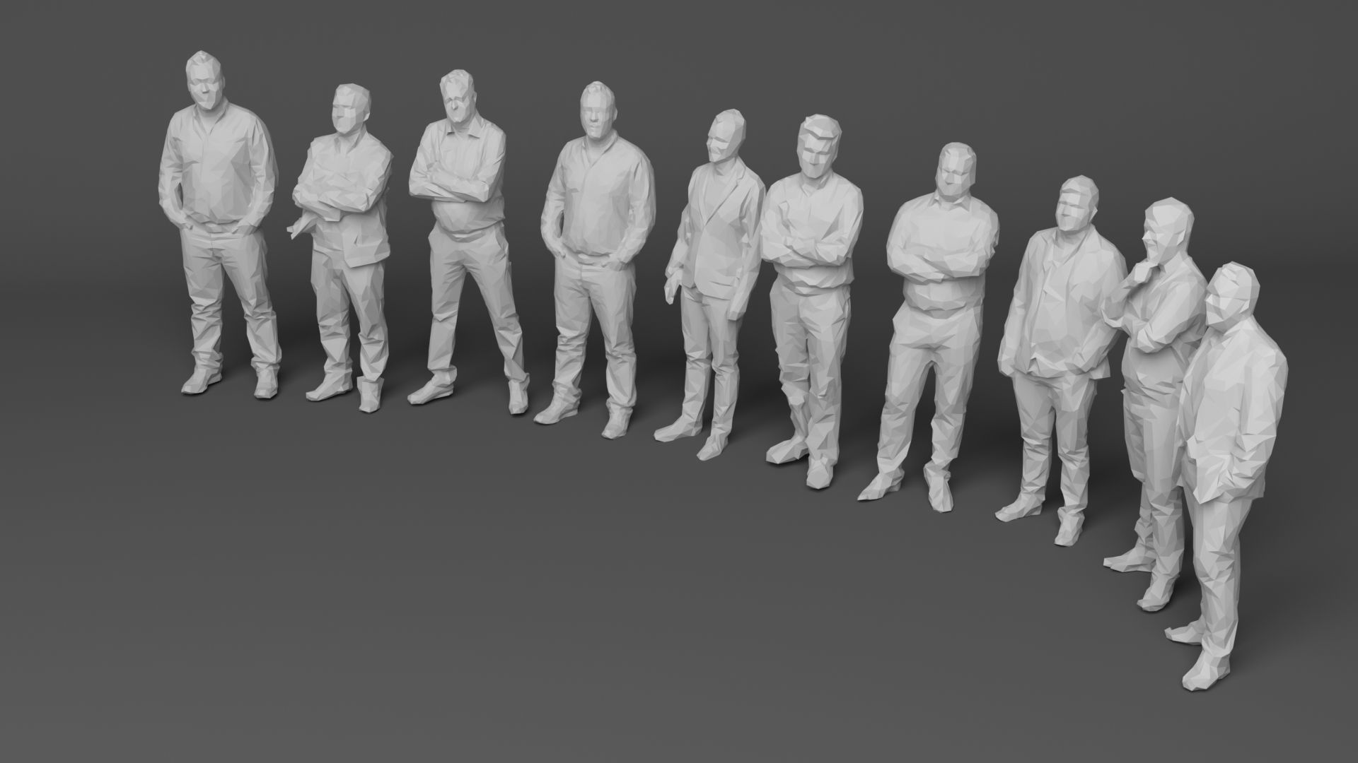 10 Low Poly People vol 5 Low-poly 3D model_1