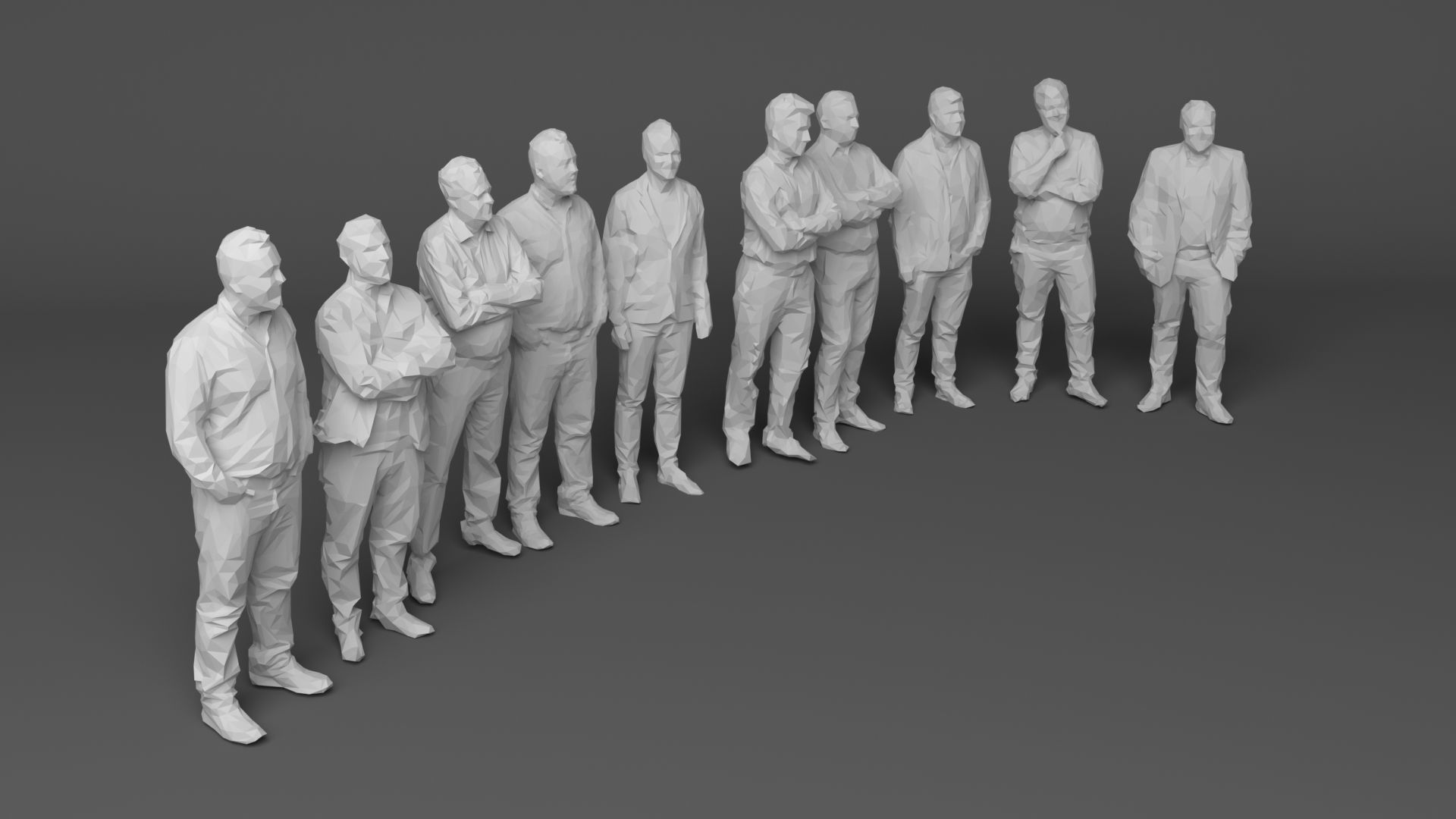 10 Low Poly People vol 5 Low-poly 3D model_2