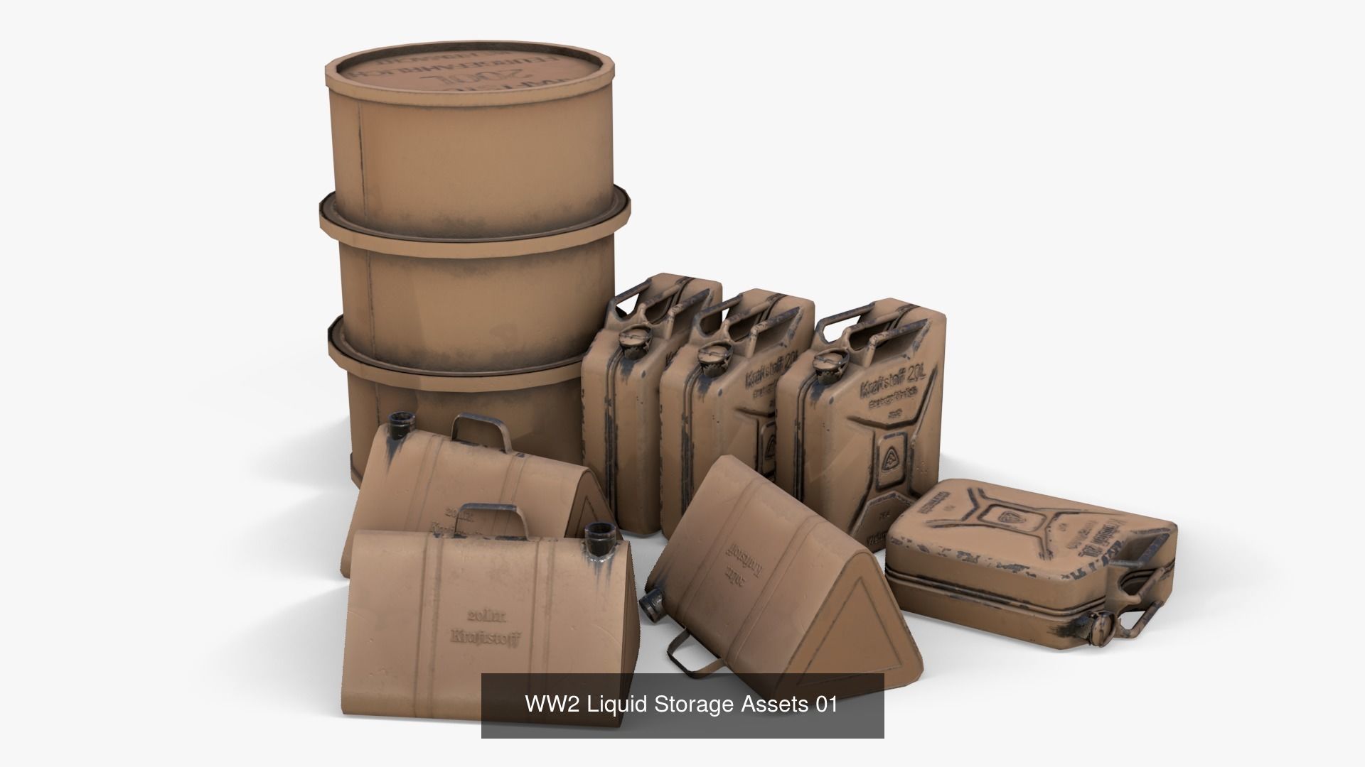 WW2 Afrika Korps Assets 3D Model Collection_6