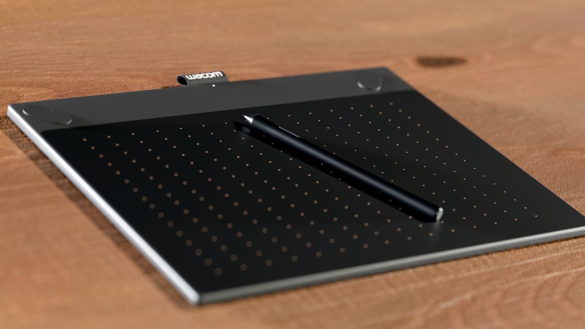 Wacom tablet and pen 3D model_4