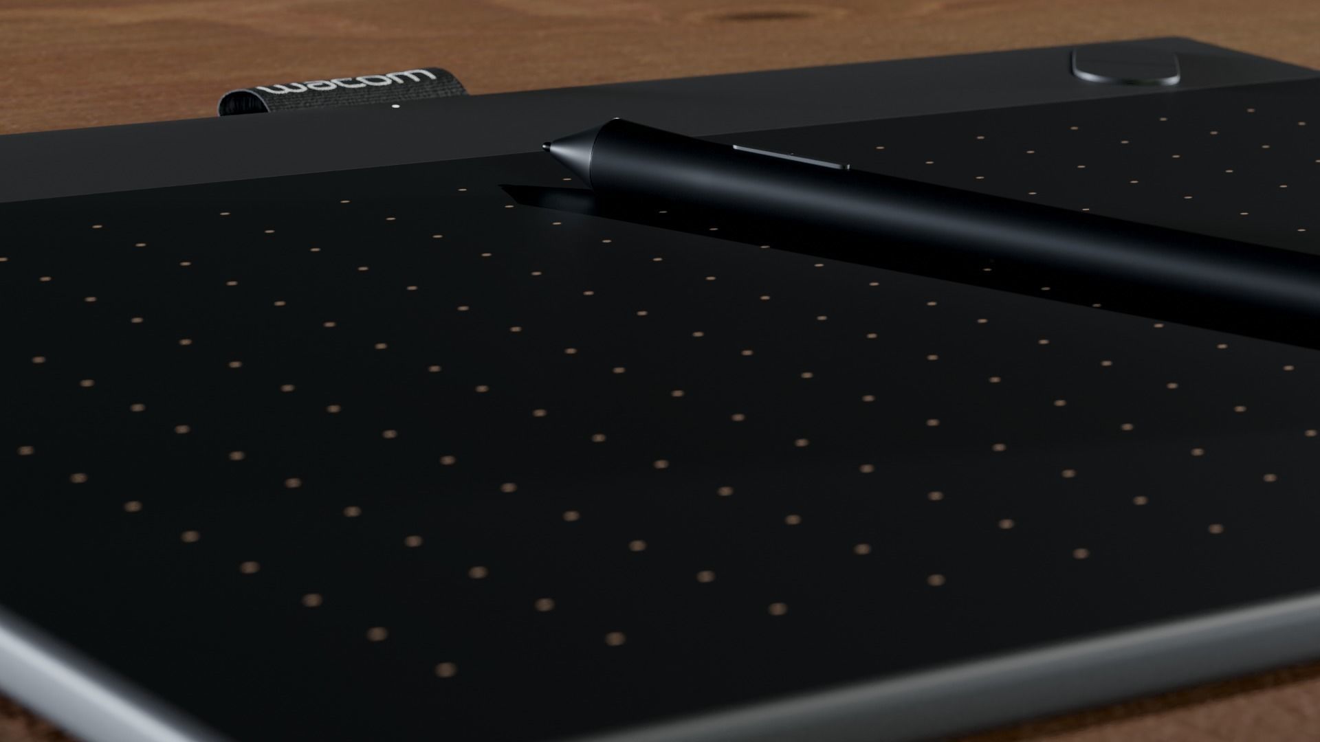 Wacom tablet and pen 3D model_3