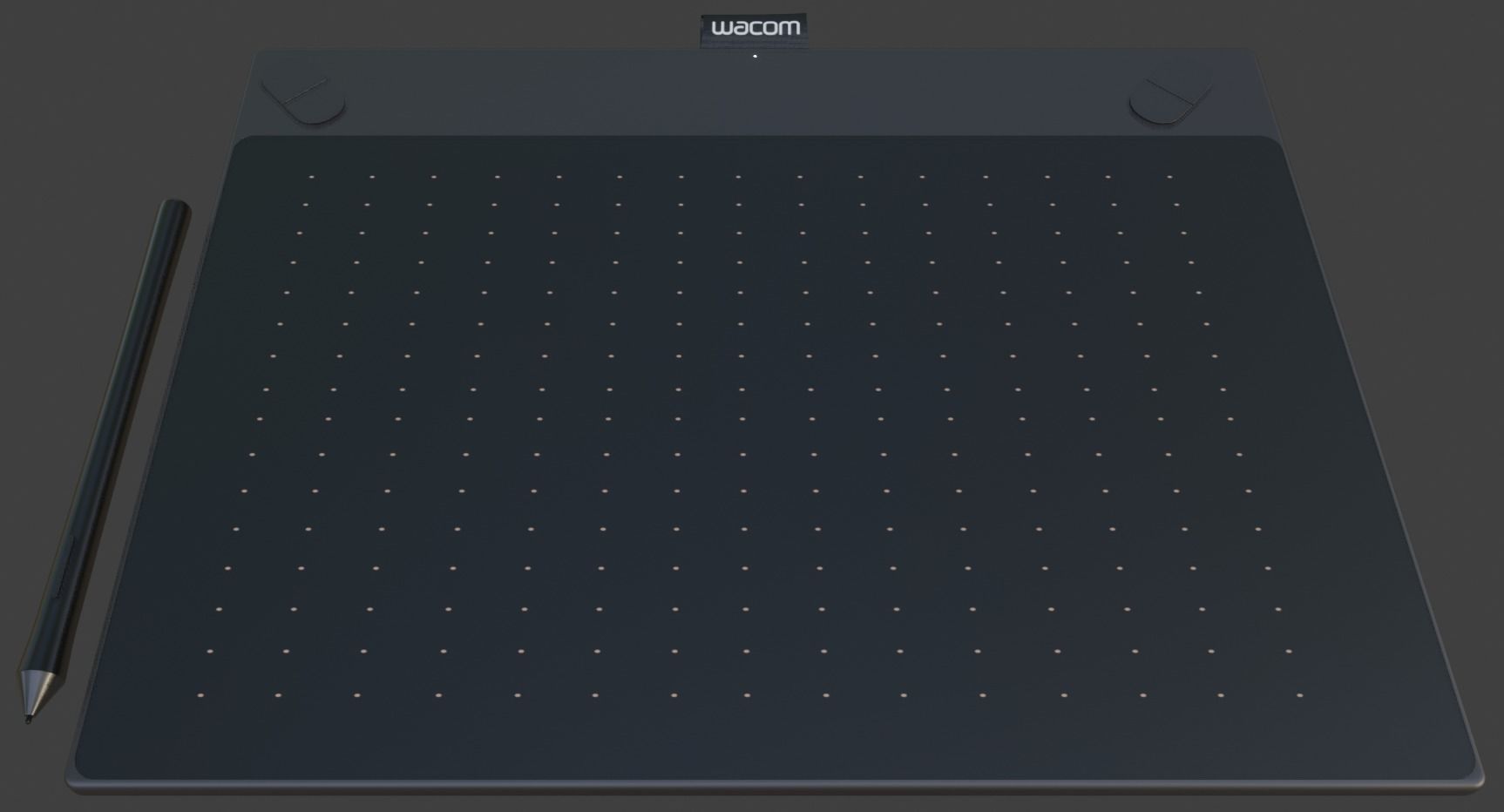 Wacom tablet and pen 3D model_7