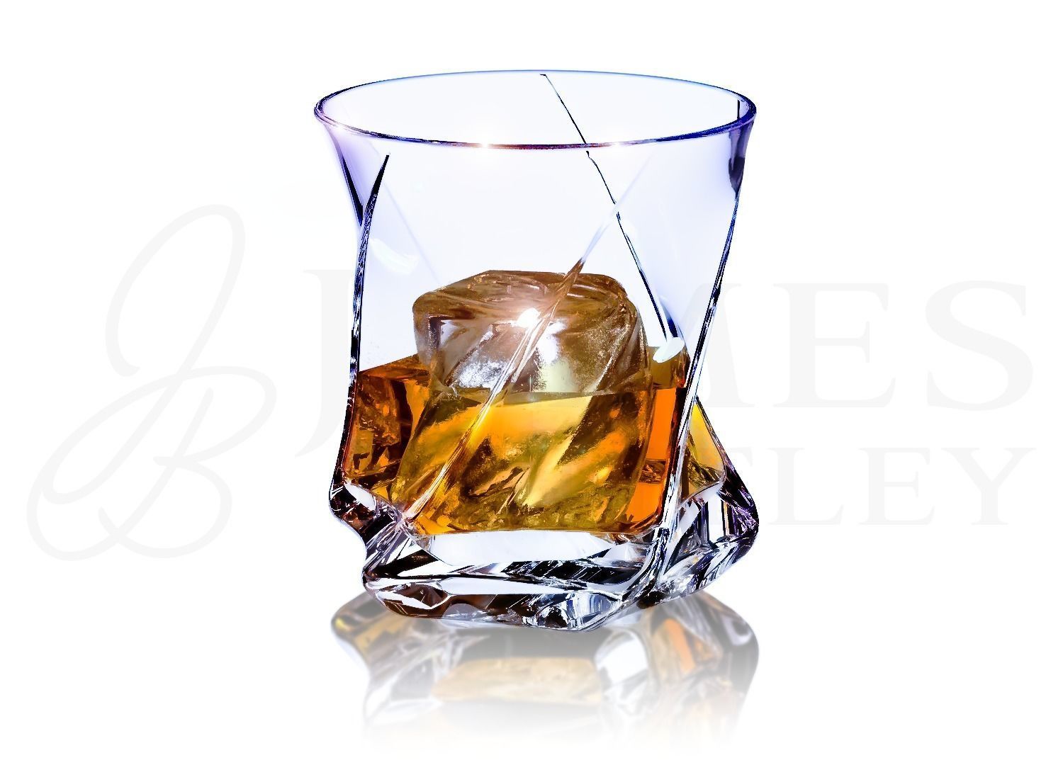 James Bentley Star Tumbler Whiskey Glass and Twist Ice Mold 3D model_5