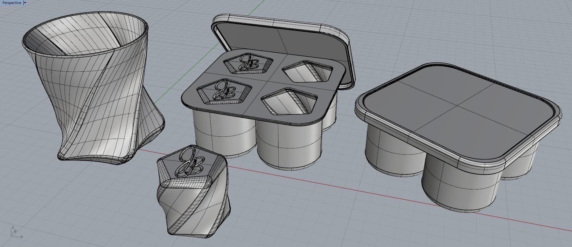 James Bentley Star Tumbler Whiskey Glass and Twist Ice Mold 3D model_2