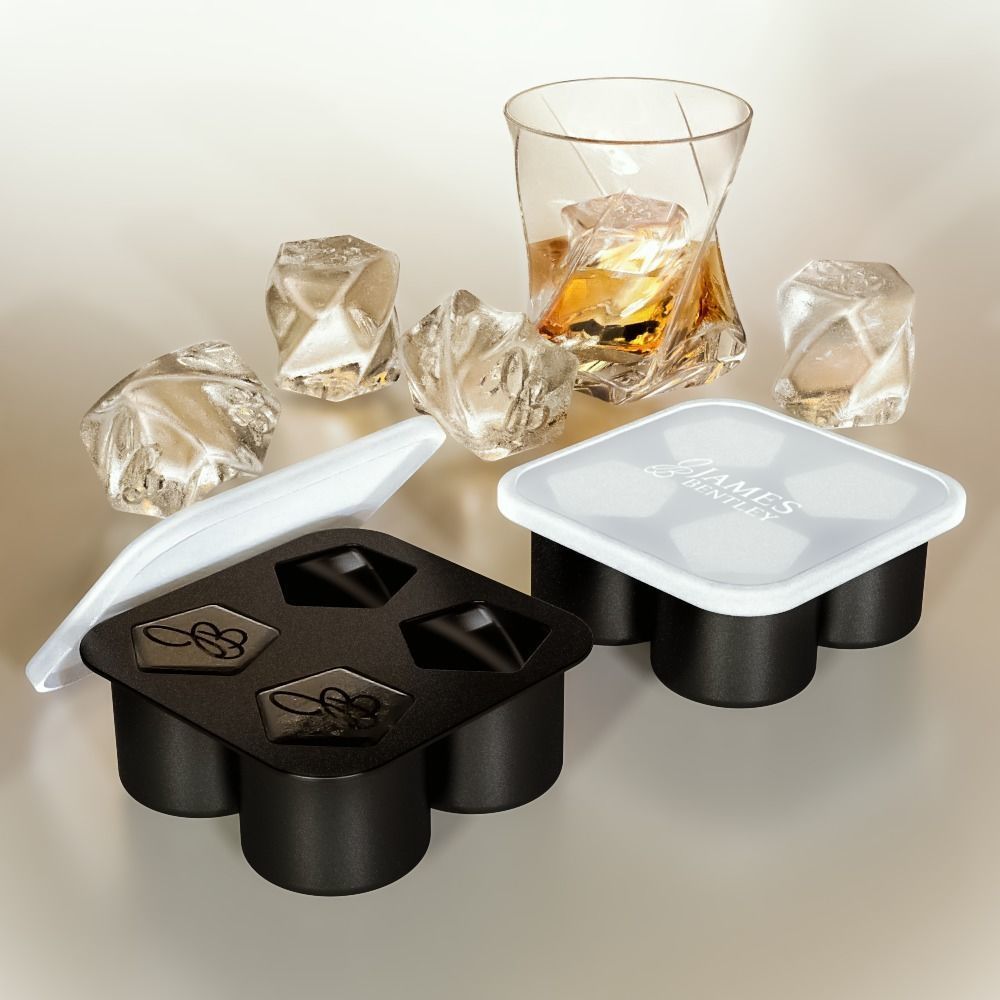 James Bentley Star Tumbler Whiskey Glass and Twist Ice Mold 3D model_1