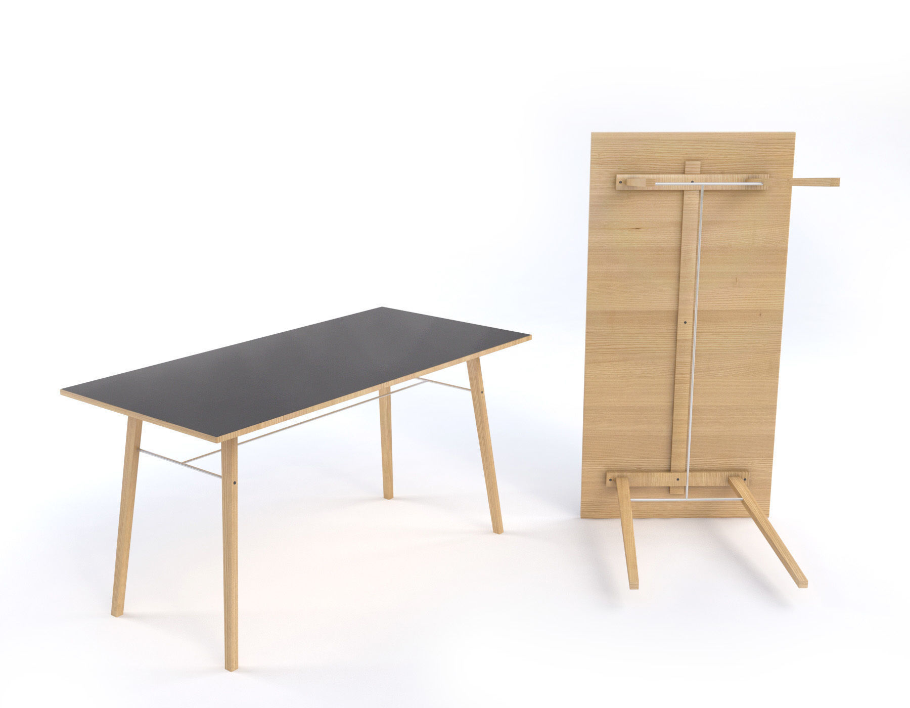 Tables and chairs set Boston style Low-poly 3D model_10