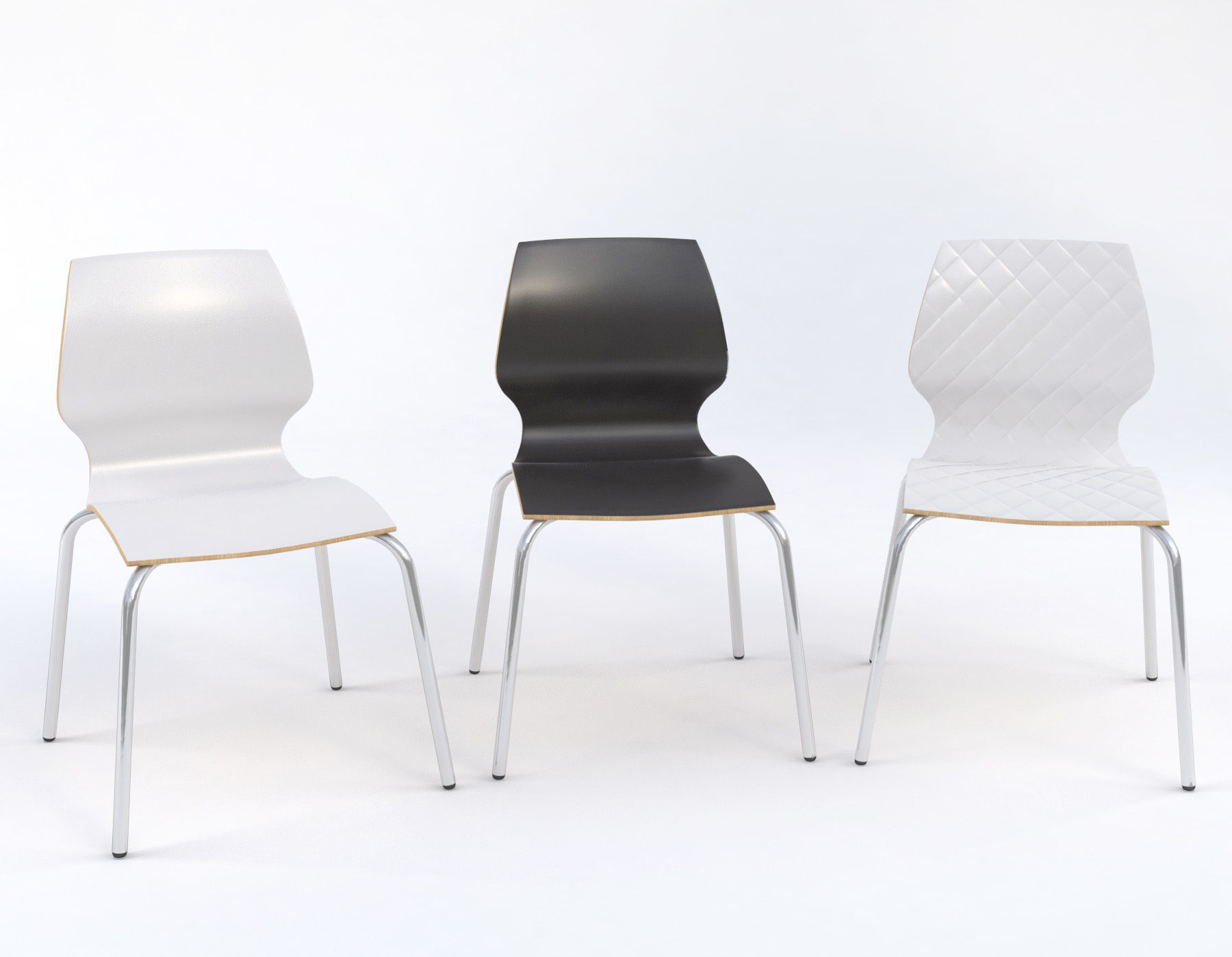 Tables and chairs set Boston style Low-poly 3D model_5