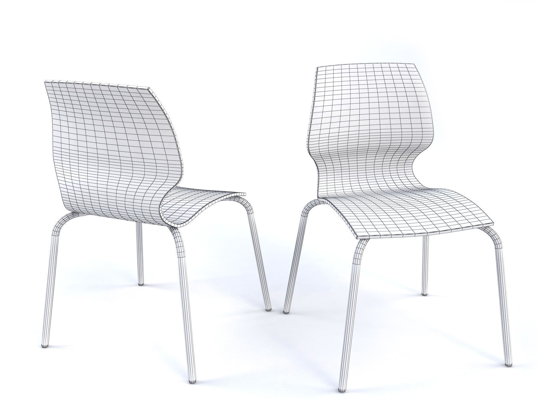 Tables and chairs set Boston style Low-poly 3D model_7