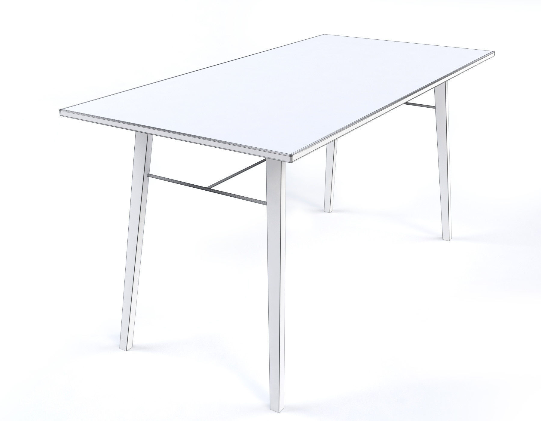 Tables and chairs set Boston style Low-poly 3D model_12