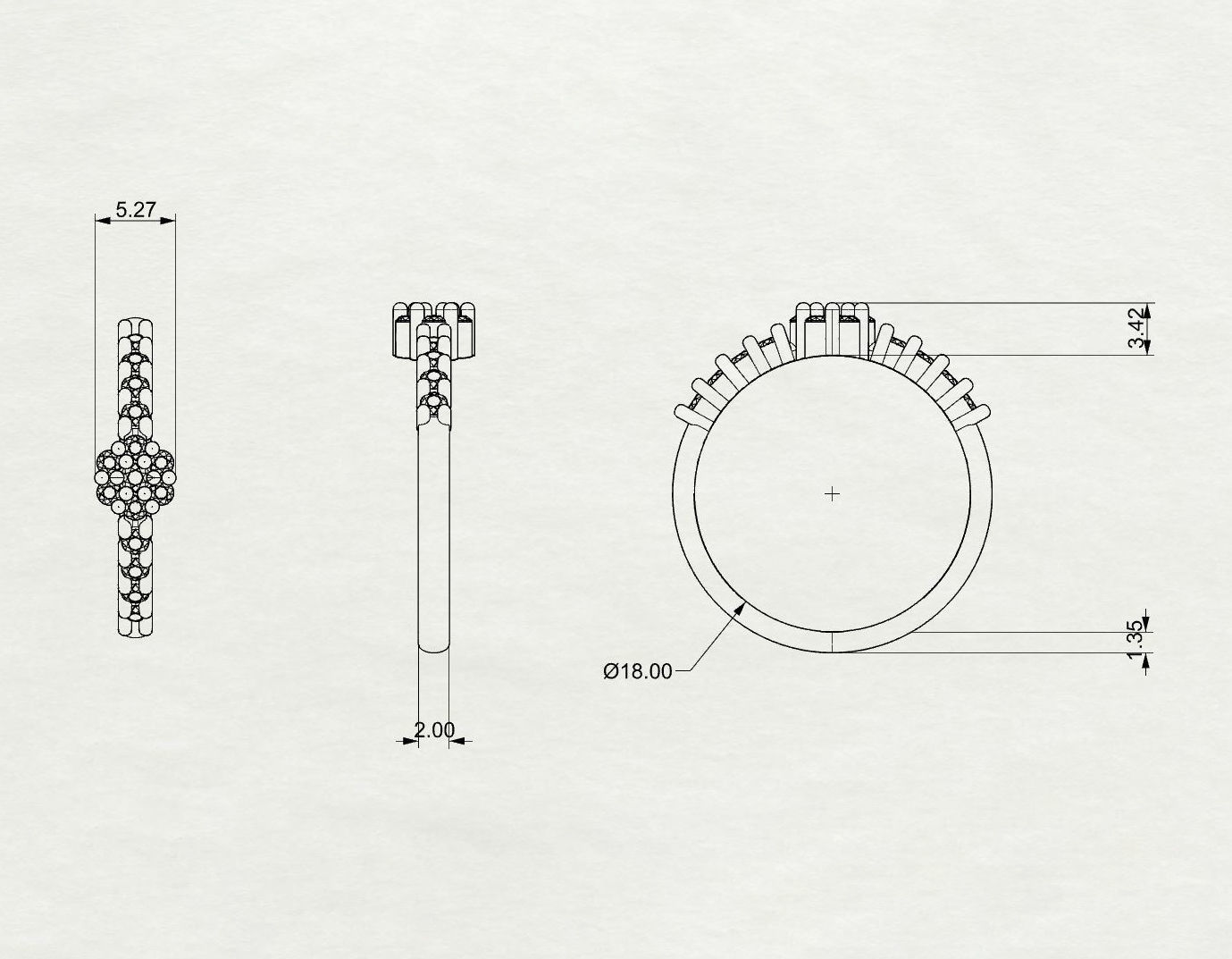 Women Ring 004 3D print model_11