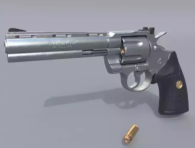 Colt Python 357 - Revolver gun - High poly 3D model
