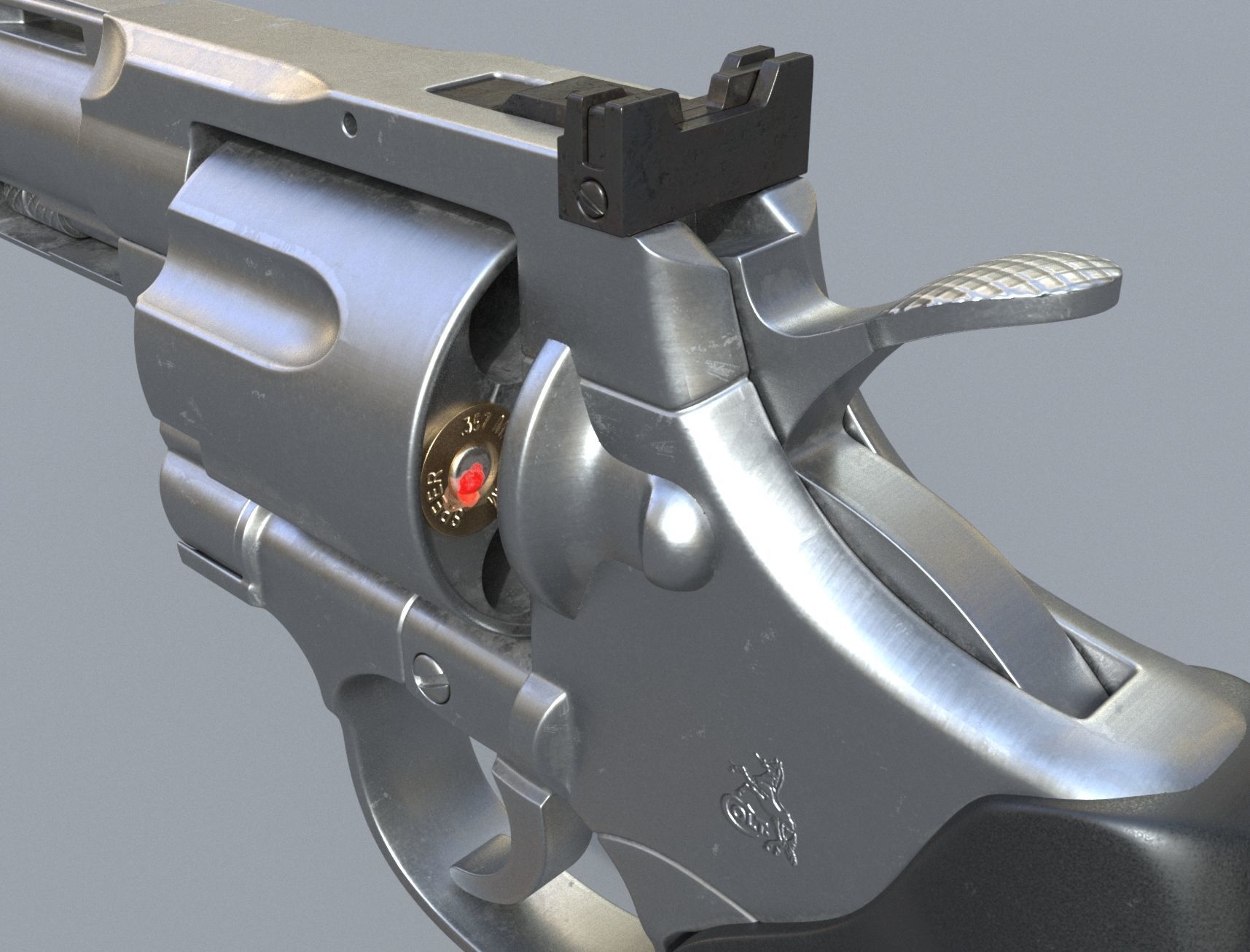 Colt Python 357 - Revolver gun - High poly 3D model_2
