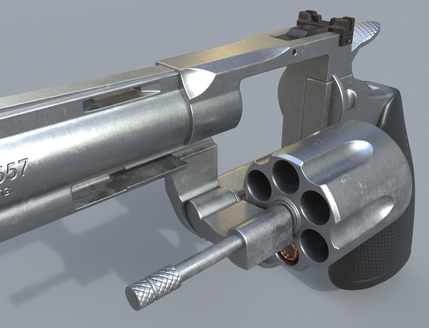 Colt Python 357 - Revolver gun - High poly 3D model_4