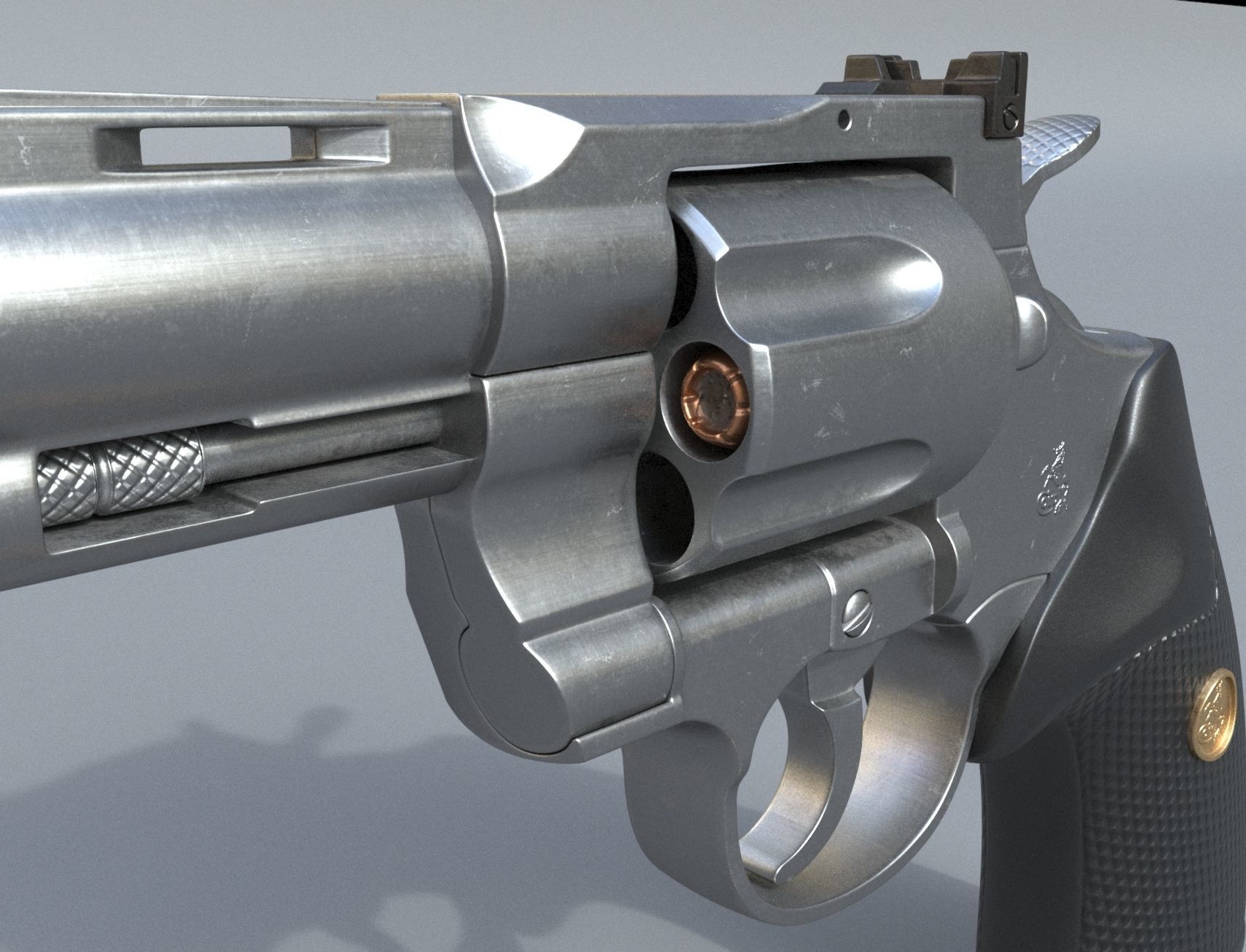Colt Python 357 - Revolver gun - High poly 3D model_3