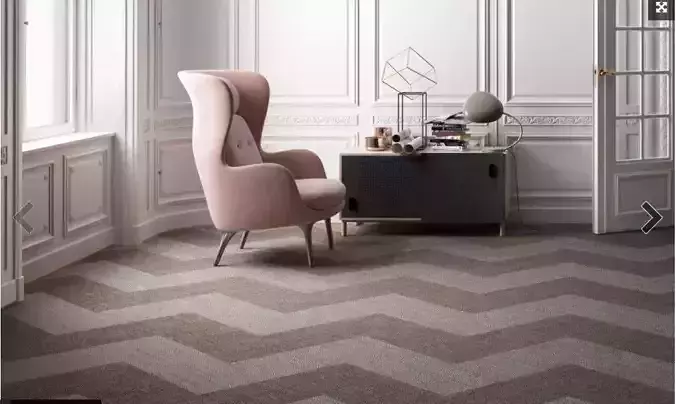 vila 4 room with chairs and chevron carpet 3D model