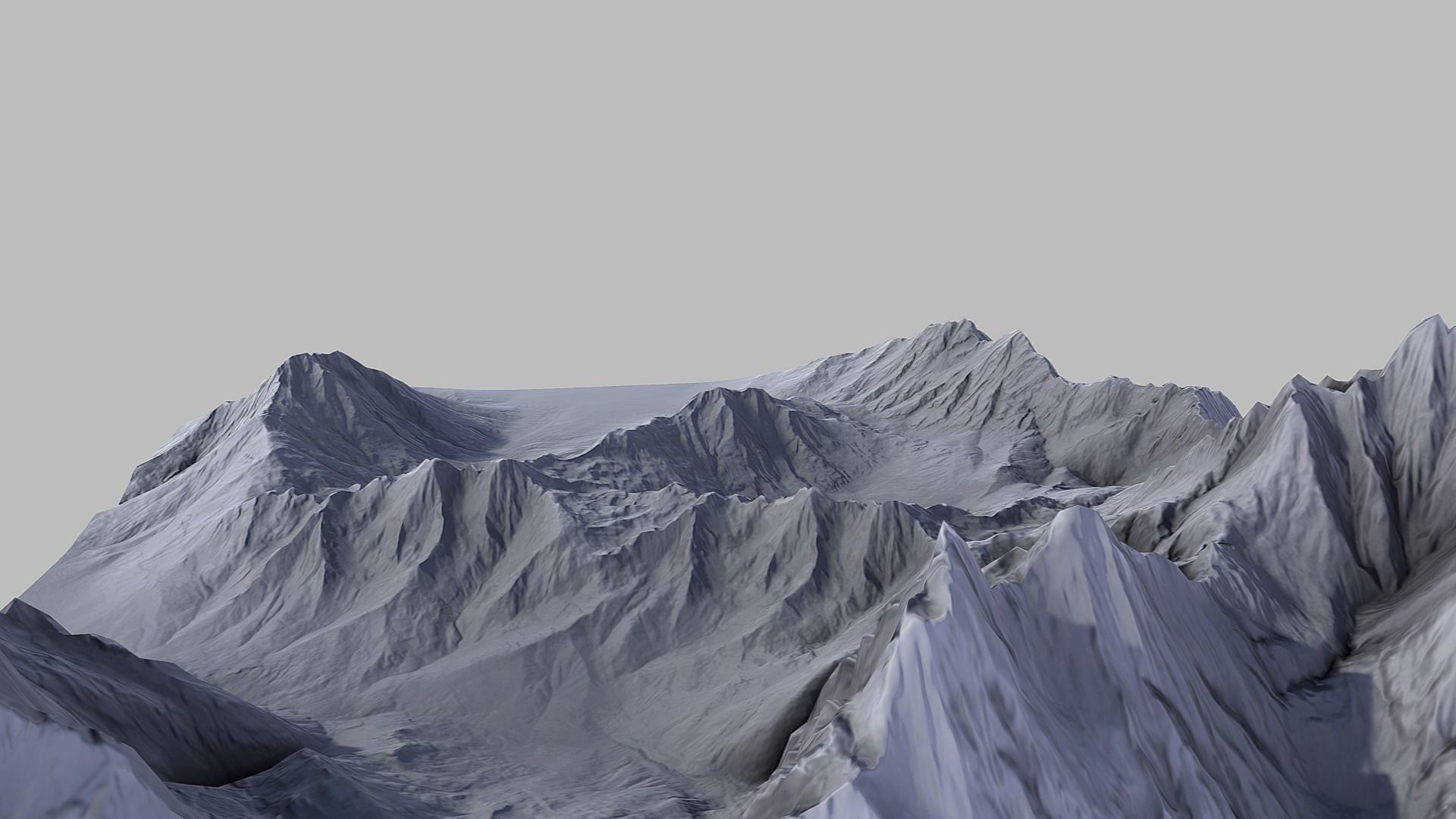 Snow Mountain Terrain Low-poly 3D model_10