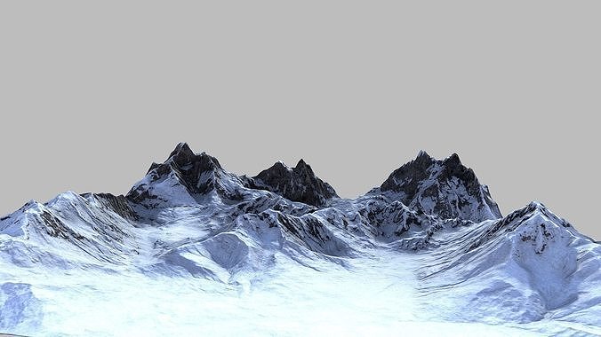Snow Mountain Terrain Low-poly 3D model