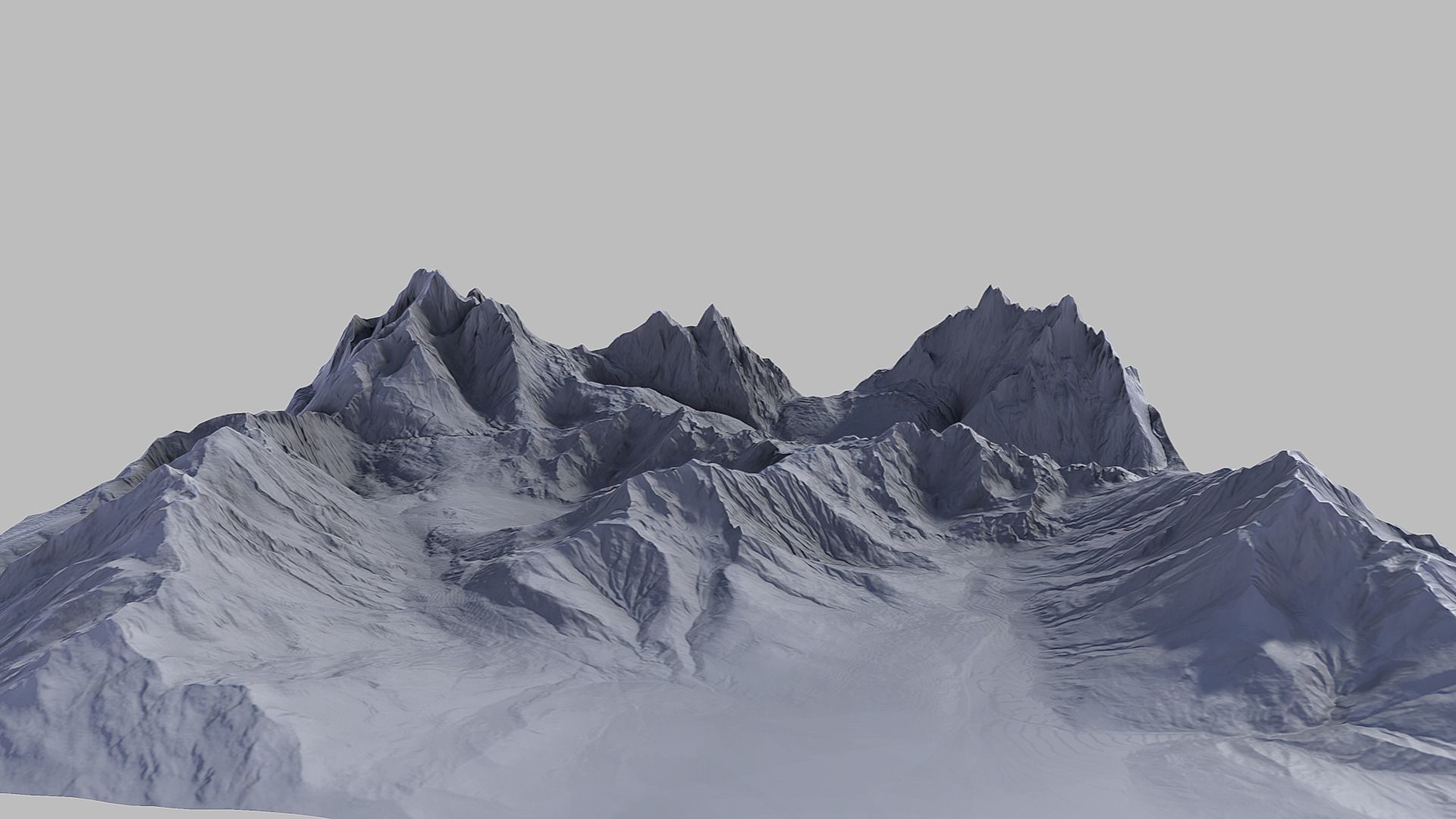 Snow Mountain Terrain Low-poly 3D model_8