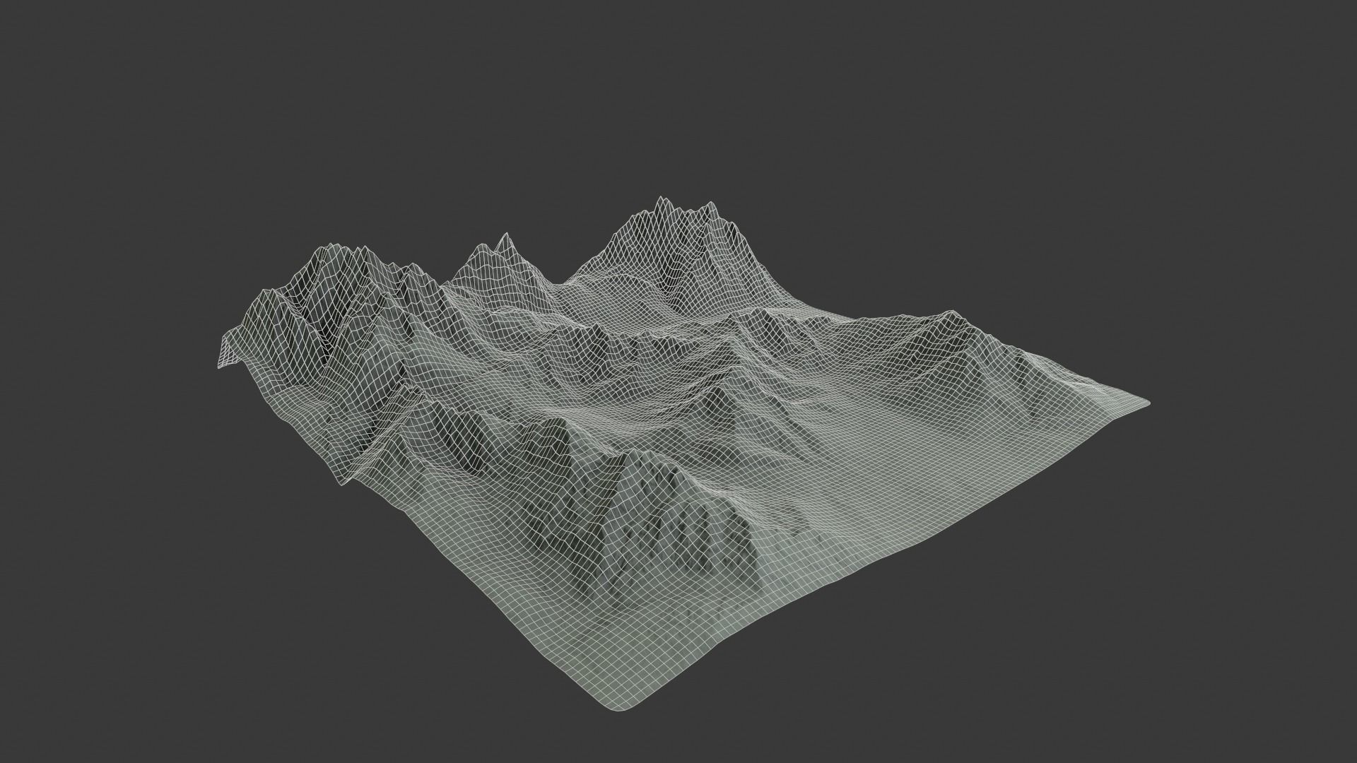 Snow Mountain Terrain Low-poly 3D model_13